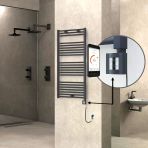 Haıtı Elektrikli Havlupan 600X1200 Düz Antrasit (Ktx4 Termostat) 600W Spiral Kablolu