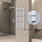 Haiti Elektrikli Havlupan 600x1200 Düz Beyaz Parlak (OneD On/Off) Sağ 600 Watt