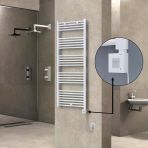 Haıtı Elektrikli Havlupan 600X1500 Düz Beyaz (Ktx1 Termostat) 1000W Spiral Kablolu