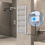 Haiti Elektrikli Havlupan 600x1500 Düz Beyaz Parlak (Musa Termostat) 900 Watt