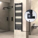 Haıtı Elektrikli Havlupan 600X1800 Düz Siyah (Ktx1 Termostat) 1000W