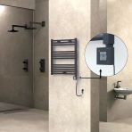 Haıtı Elektrikli Havlupan 600X700 Düz Antrasit (Ktx1 Termostat) 300W Spiral Kablolu