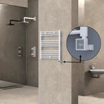 Haiti Elektrikli Havlupan 600x700 Düz Beyaz Parlak (KTX3 Termostat) 300 Watt