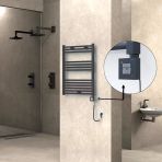 Haıtı Elektrikli Havlupan 600X800 Düz Antrasit (Ktx1 Termostat) 300W Spiral Kablolu