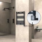 Haıtı Elektrikli Havlupan 600X800 Düz Siyah (Ktx3 Termostat) 300W