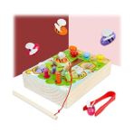 HaiTun Çocuklar 3 1 Montessori Ahşap Eğitici Oyuncaklar Bebek Balıkçılık Klip Arı Mantar Toplama Eğitimi Oyun Oyuncaklar Montessori Materyalleri | (Yurt Dışından) - Renkli
