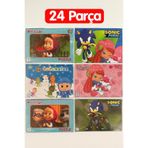 hak-iş oyuncak 5’li Lisanslı 24 Parça Puzzle Seti –Maşa ile Koca Ayı, Sonic, Strawberry Shortcake& Diğerleri