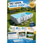 hak-iş oyuncak Avenli Prefabrik Dikdörtgen Havuz Filtre Pompa Set Merdivenli 400 x 200 x 99 cm Metal Çerçeveli Ha