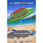 hak-iş oyuncak Kırmızı-Yeşil 240 cm Ayarlanabilir Geniş Gölgeli Polyester Plaj Şemsiyesi