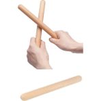 Hak-İş Oyuncak Okul Öncesi Ahşap Ritim Çubuğu 1 Çift 23 cm Anaokulu Çocuk Etkinlik Perkusyon Müzik Aleti