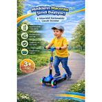 Hak-İş Oyuncak Swing Işıklı 3 Tekerlekli Mavi Scooter