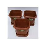 Hak Plastik No 2 Kare Saksı 3 Lü Set