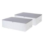 Hakay 2 Adet Mega Boy Gri Çizgili Baza Altı Hurç Seti - 74X46X22 cm