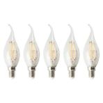 Hakay 5 Adet Şeffaf Filament LED Ampul, 4W Güç ve E14 Duy ile Uyumlu