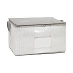 Hakay Büyük Boy Pvc Pencereli Hurç, Gri Çizgili Tasarım, 60 x 43 x 35 cm