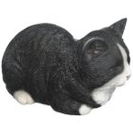 Hakay Siyah ve Beyaz Uyuyan Kedi Heykeli, Poliresin