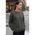Haki Basic O Yaka Oversize Kadın Sweatshirt - 97053