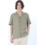 Haki Erkek Apaş Yaka Relaxed Nakışlı %100 Liyosel Gömlek M5SM-GML1052 - 2XL