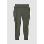 Haki Esnek Standart Fit Performans Battal Büyük Beden Kadın Tayt - 94652 - 3XL