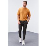 Haki Fermuar Cepli Standart Kalıp Jogger Erkek Eşofman Alt - 84651 | L