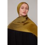 Haki Geçişli Twill İpek Eşarp