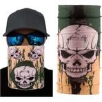 Haki Kafatası Baskılı Boyunluk Baf,bandana 25x48 Cm Renkli