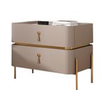 Haki Komodin Basit Yatak Odası Saklama Dolabı 2 Çekmeceli Kompakt 45 cm x 39,9 cm x 50 cm Komidin Modern Mobilya Küçük Alanlar için 1 Parça
