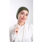 Haki Pratik Hazır Geçmeli Tesettür Bone Viskon Kumaş Sade 3003_09