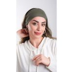 Haki Pratik Hazır Geçmeli Tesettür Bone Viskon Kumaş Sade 3007_09