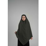 Haki Pratik Hazır Geçmeli Tesettür Eşarp Krep Bağcıklı Sufle Hijab 2313_09