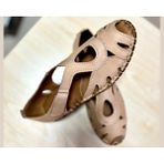 Hakiki %100 Deri Sandalet Model - Bej - Krem