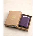 Hakiki Dana Derisi Natural Mekanizmalı Otomatik Mavi Kartlık Cüzdan (10X8,5 cm) (Mor)