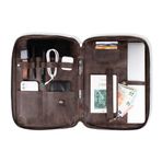 Hakiki Deri 14" Organizer Laptop Çantası Kahverengi