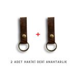 hakiki deri anahtarlık 2 adet (Crazy Taba)