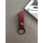Hakiki Deri Çıt Çıtlı Anahtarlık, Minimal Anahtarlık, Çıt Çıtlı Çantaya Asılabilir Anahtarlık (bordo)