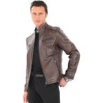 Hakiki Deri Erkek Ceket – Klasik Şıklıkla Buluşan Modern Stil - 3XL - Kahverengi