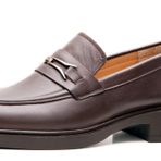 Hakiki Deri Günlük Rahat Tokalı Loafer Ayakkabı Kahverengi 39