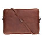 Hakiki Deri Laptop Çantası – 14" ve 16" Uyumlu İnce, Hafif ve Şık Notebook Çantası – Premium Süet Astarlı, Fermuarlı, Omuz Askılı Erkek Kadın Bilgisayar Çantası (Kahverengi, 16")