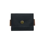 Hakiki Deri Minimal Kartlık, Erkek & Kadın Minimalist Kartvizitlik, Tek Çıtçıtlı Şık Para ve Cüzdan, Hediyelik Ürün (siyah)