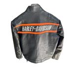 Hakiki Deri Motosiklet Montları, Fermuarlı ve Çıtçıtlı,Hakiki Koyun Derisi Orta Kalın (Siyah Turuncu Şeritli H., 2XL)