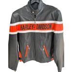 Hakiki Deri Motosiklet Montları, Fermuarlı ve Çıtçıtlı,Hakiki Koyun Derisi Orta Kalın (Turuncu Şeritli H., 4XL)