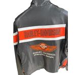 Hakiki Deri Motosiklet Montları, Fermuarlı ve Çıtçıtlı,Hakiki Koyun Derisi Orta Kalın (Turuncu Şeritli H., L)