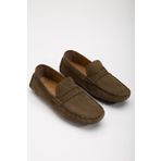 Hakiki Deri Nubuk Rok Kolej Model Haki Erkek Günlük Loafer Ayakkabı