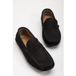 Hakiki Deri Nubuk Rok Kolej Model Siyah Erkek Günlük Loafer Ayakkabı