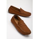 Hakiki Deri Nubuk Rok Kolej Model Taba Erkek Günlük Loafer Ayakkabı