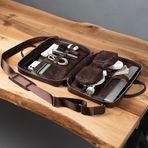 Hakiki Deri Prime Kahverengi Organizer Laptop Çantası