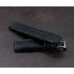 Hakiki Deri Saat Kordonu (Pueblo Deri) Kişiselleştirilebilir 2025 18,20,22,24 mm - Siyah - 22 mm