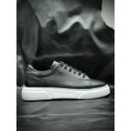 Hakiki Deri Siyah Spor Ayakkabı – Ortopedik & Rahat Günlük Ayakkabı, Erkek Sneaker, Casual, Erkek Ayakkabı - 0 - Siyah