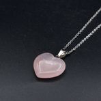 Hakiki Doğal Kalp Pembe Kuvars Kolye Ucu 1.kalite 001