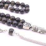 Hakiki Doğal Rainbow Obsidyen Taşı Tesbih 8 Mm